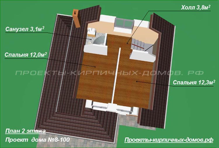 План 2 этажа дачного дома