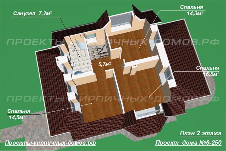 План второго мансардного этажа дома 9 на 11
