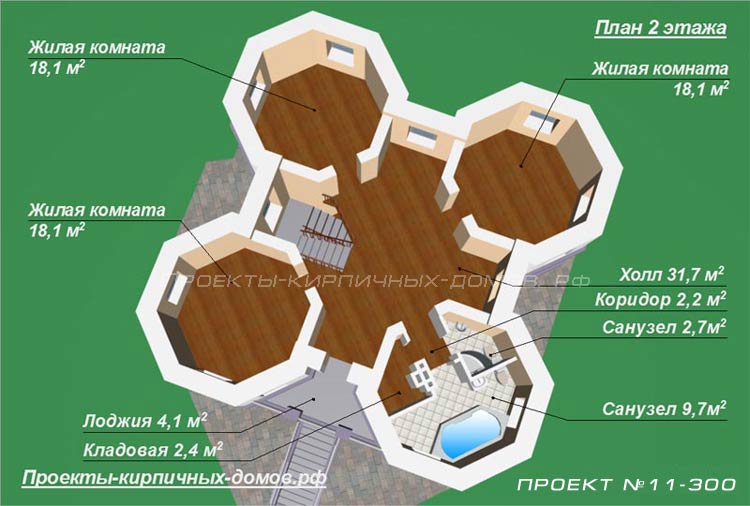 План второго этажа дома-крепости