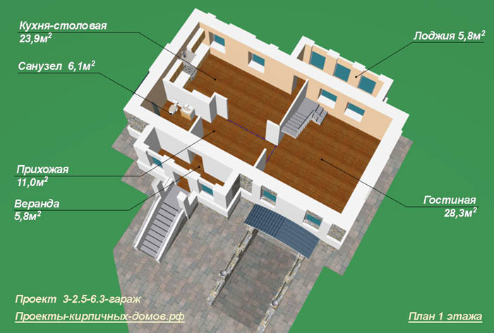 План первого этажа английского дома