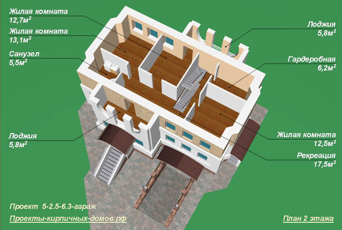 План 2 этажа загородного дома