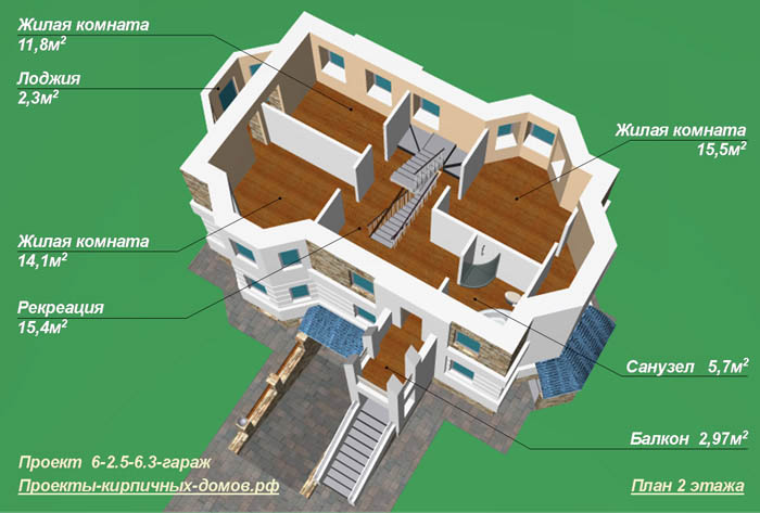 План второго этажа красивого дома