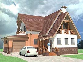 проект кирпичного дома с гаражом №26-200-Г