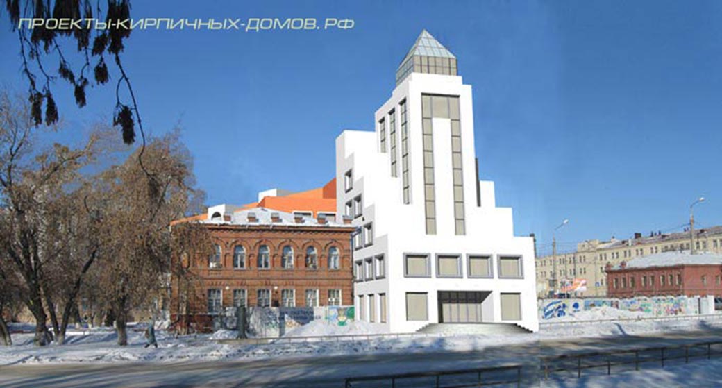 Вид административного здания ГорСЭС со стороны ул. Гусарова