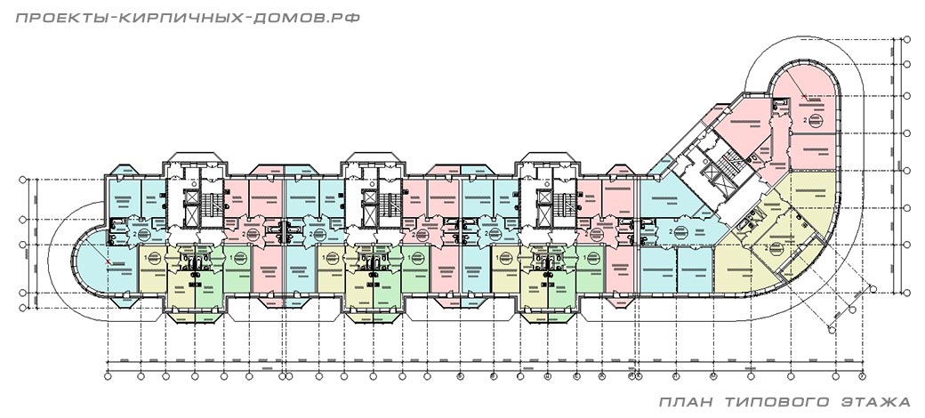 План типового этажа 10-этажного жилого дома по ул. Ереванская