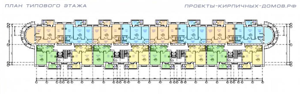 План типового этажа многоэтажного жилого дома по ул. 12-го Декабря